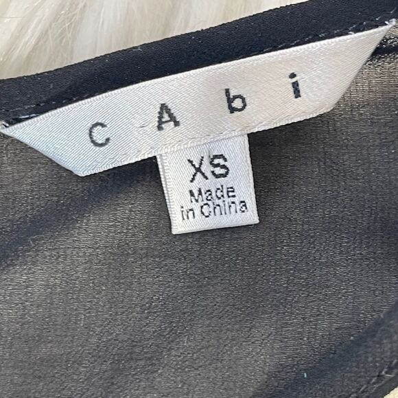 Cabi Buchanan Leopard Print Striped Top Style 565 Sz XS - Picture 6 of 6